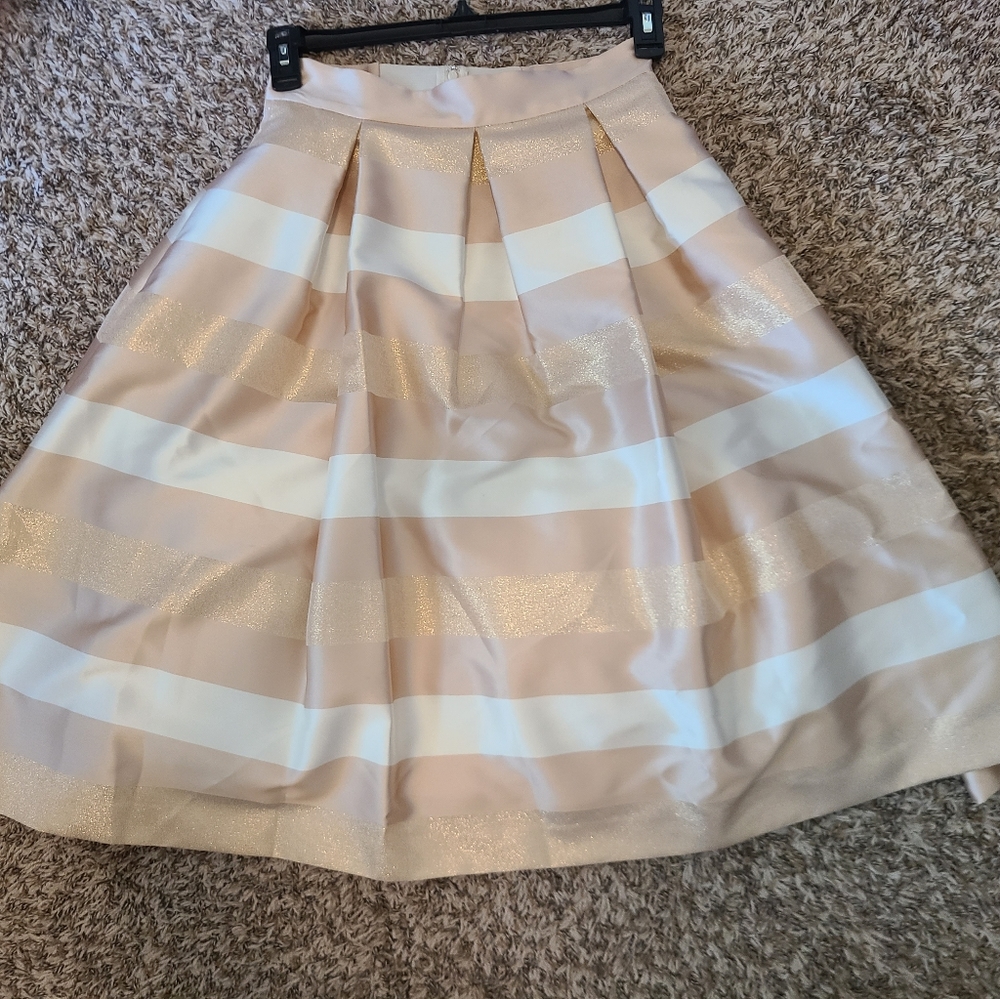 Cream and gold glittery formal skirt